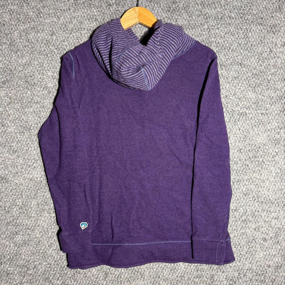 Kuhl Sweater Purple Chianti Fleece Hooded Button-Up Gorpcore Women's Size Medium - Picture 2 of 7